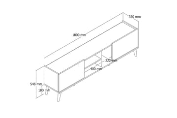 TV-taso Zakkum 180x52 cm - Ruskea - Huonekalut - TV- & Mediakalusteet - Tv taso & Mediataso