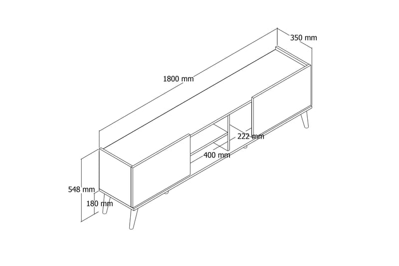 TV-taso Zakkum 180x52 cm - Ruskea - Huonekalut - TV- & Mediakalusteet - Tv taso & Mediataso