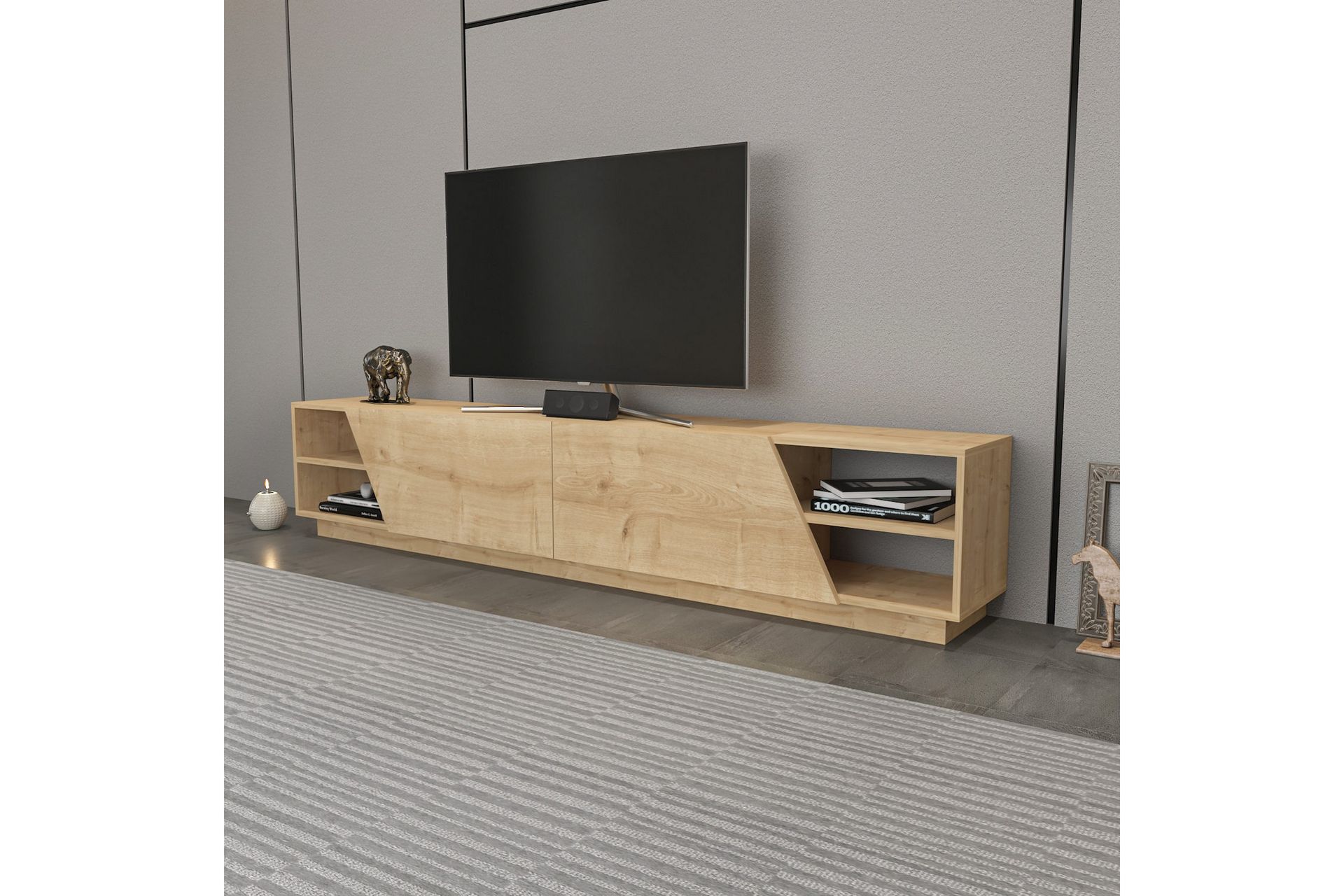 TV-taso Zakkum 240x47,4 cm - Ruskea - Huonekalut - TV- & Mediakalusteet - Tv taso & Mediataso