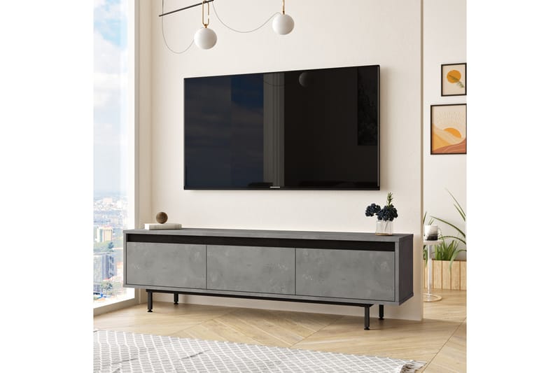 TV-taso Zeliv 160 cm - Hopea/Musta - Huonekalut - TV- & Mediakalusteet - Tv taso & Mediataso