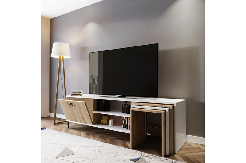 TV-taso Zigone 180 cm - Valkoinen - Huonekalut - TV- & Mediakalusteet - Tv taso & Mediataso