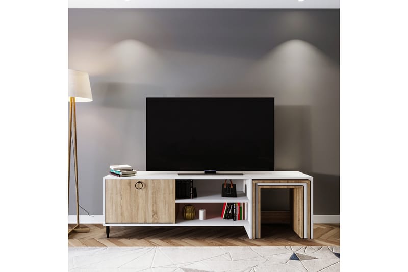 TV-taso Zigone 180 cm - Valkoinen - Huonekalut - TV- & Mediakalusteet - Tv taso & Mediataso