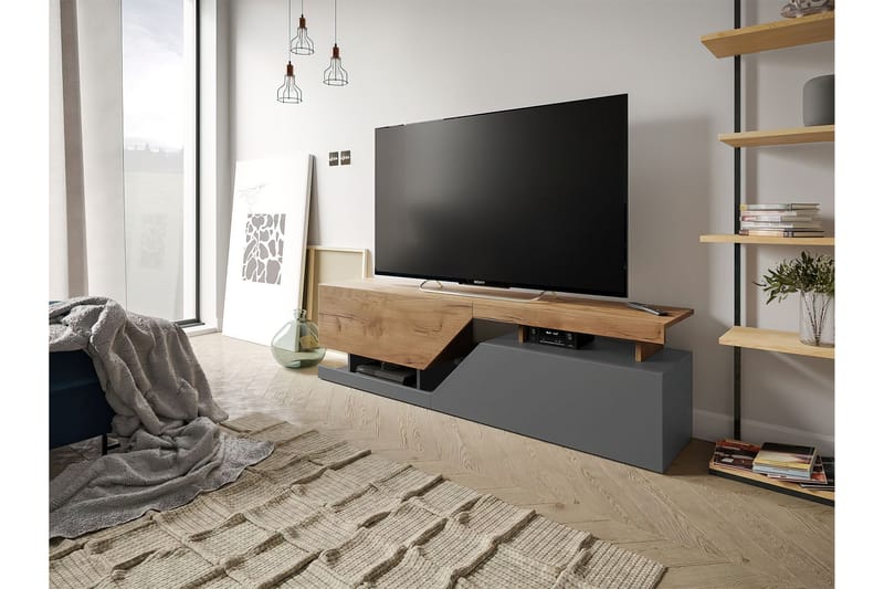 TV-taso Perdioni 160 cm - Luonnonväri/Antrasiitti - Huonekalut - TV- & Mediakalusteet - Tv taso & Mediataso