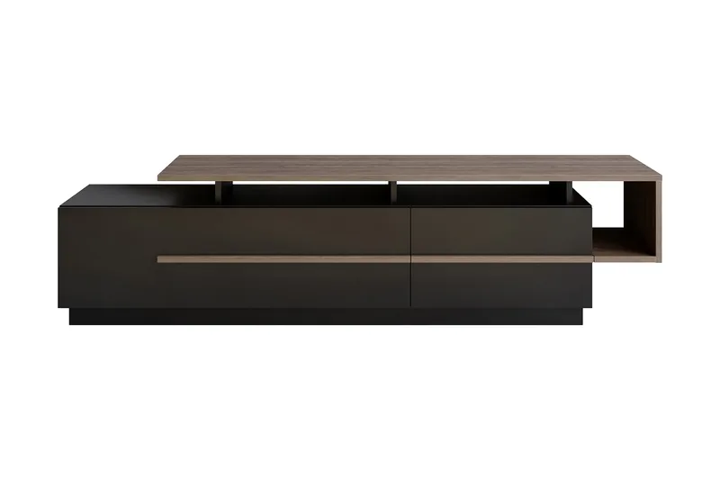 TV-taso Pianea 150 cm, Musta/Tummanruskea