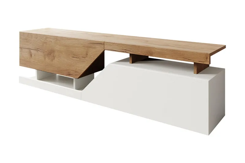 TV-taso Perdioni 160 cm, Luonnonväri/Valkoinen