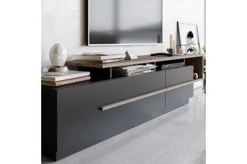 TV-taso Pianea 180 cm - Musta/Tummanruskea - Huonekalut - TV- & Mediakalusteet - Tv taso & Mediataso