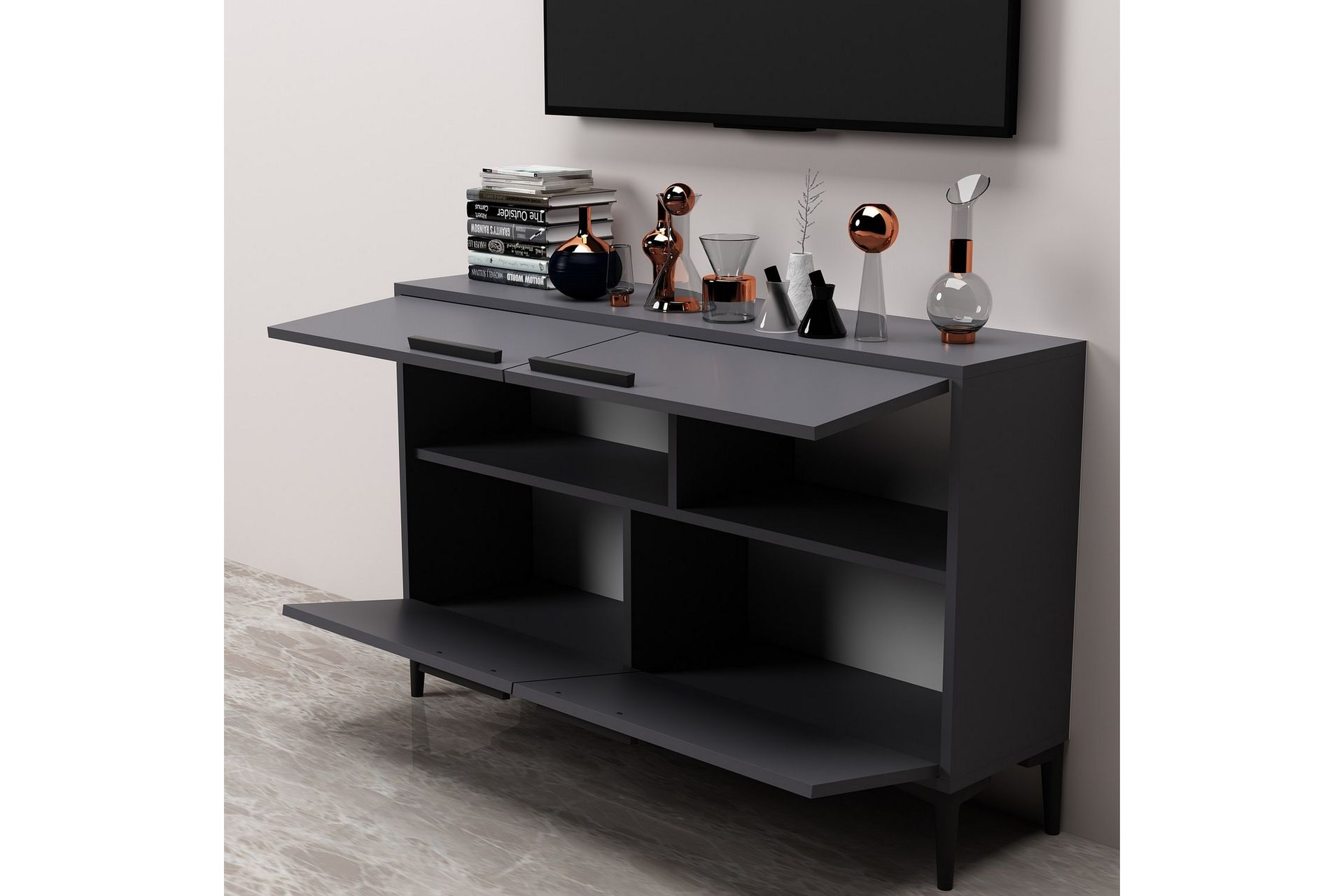 Tv-taso Patro 120 cm - Antrasiitti - Huonekalut - TV- & Mediakalusteet - Tv taso & Mediataso