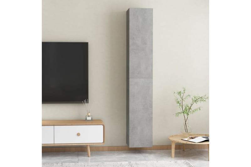 TV-tasot 2 kpl betoninharmaa 30,5x30x90 cm lastulevy - Huonekalut - TV- & Mediakalusteet - Tv taso & Mediataso