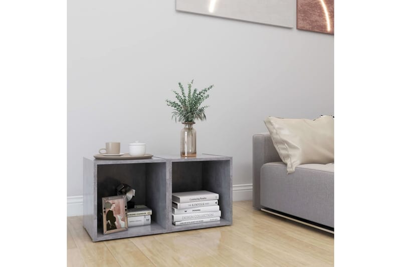 TV-tasot 2 kpl betoninharmaa 37x35x37 cm lastulevy - Harmaa - Huonekalut - TV- & Mediakalusteet - Tv taso & Mediataso