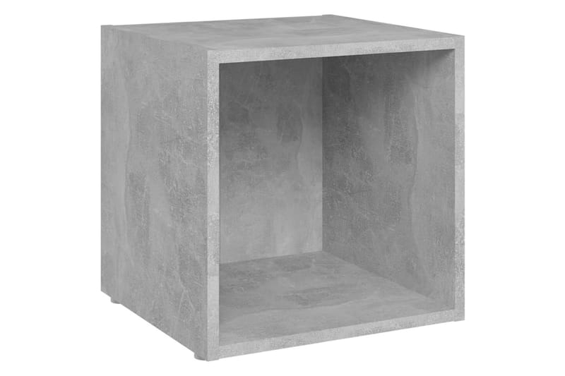 TV-tasot 2 kpl betoninharmaa 37x35x37 cm lastulevy - Harmaa - Tv taso & Mediataso