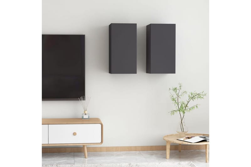 TV-tasot 2 kpl harmaa 30,5x30x60 cm lastulevy - Huonekalut - TV- & Mediakalusteet - Tv taso & Mediataso
