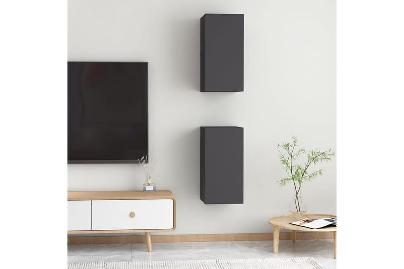 TV-tasot 2 kpl harmaa 30,5x30x60 cm lastulevy - Huonekalut - TV- & Mediakalusteet - Tv taso & Mediataso