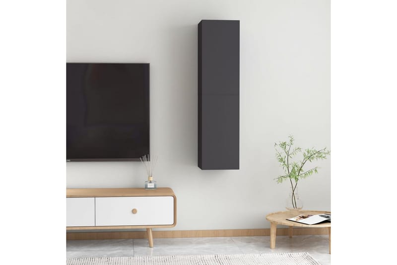 TV-tasot 2 kpl harmaa 30,5x30x60 cm lastulevy - Huonekalut - TV- & Mediakalusteet - Tv taso & Mediataso