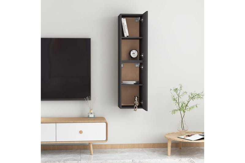 TV-tasot 2 kpl harmaa 30,5x30x60 cm lastulevy - Huonekalut - TV- & Mediakalusteet - Tv taso & Mediataso