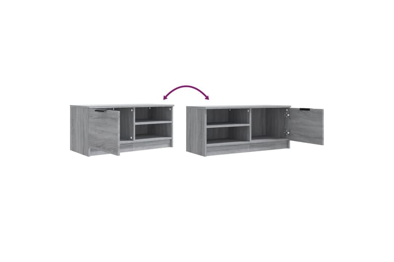 TV-tasot 2 kpl harmaa Sonoma 80x35x36,5 cm lastulevy - Harmaa - Huonekalut - TV- & Mediakalusteet - Tv taso & Mediataso