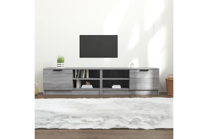 TV-tasot 2 kpl harmaa Sonoma 80x35x36,5 cm lastulevy - Harmaa - Tv taso & Mediataso