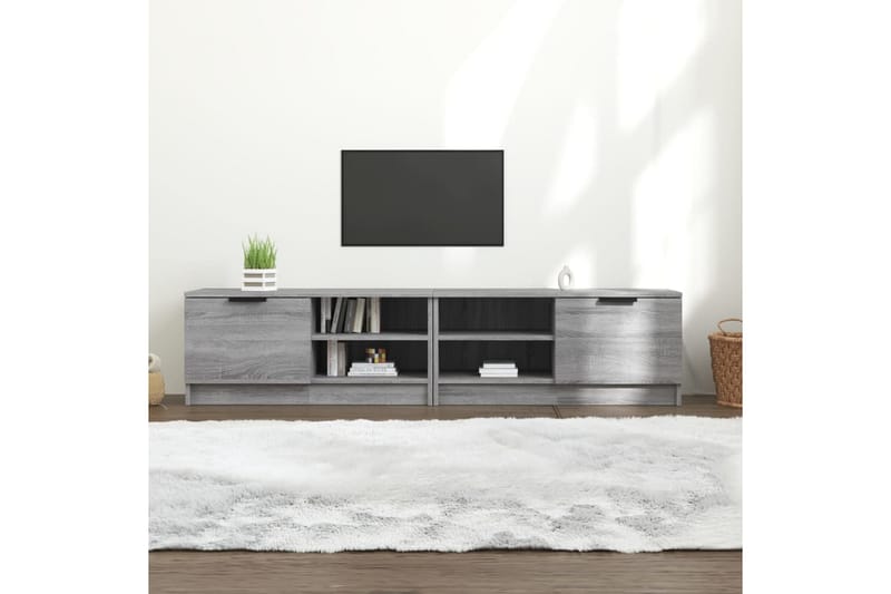 TV-tasot 2 kpl harmaa Sonoma 80x35x36,5 cm lastulevy - Harmaa - Huonekalut - TV- & Mediakalusteet - Tv taso & Mediataso