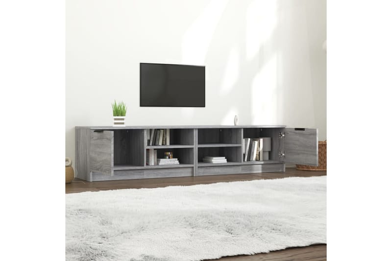 TV-tasot 2 kpl harmaa Sonoma 80x35x36,5 cm lastulevy - Harmaa - Huonekalut - TV- & Mediakalusteet - Tv taso & Mediataso