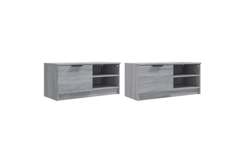 TV-tasot 2 kpl harmaa Sonoma 80x35x36,5 cm lastulevy - Harmaa - Huonekalut - TV- & Mediakalusteet - Tv taso & Mediataso