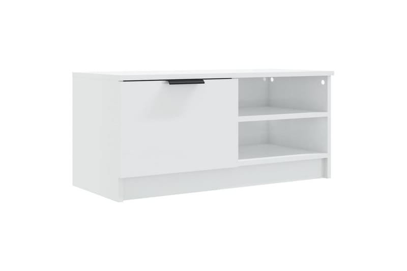 TV-tasot 2 kpl korkeakiilto valk. 80x35x36,5 cm tekninen puu - Valkoinen - Huonekalut - TV- & Mediakalusteet - Tv taso & Mediataso