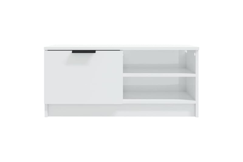 TV-tasot 2 kpl korkeakiilto valk. 80x35x36,5 cm tekninen puu - Valkoinen - Huonekalut - TV- & Mediakalusteet - Tv taso & Mediataso