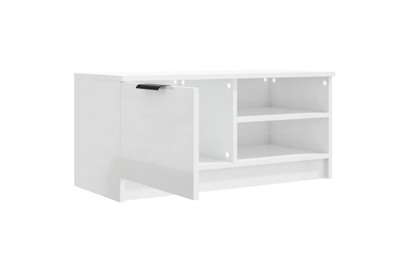 TV-tasot 2 kpl korkeakiilto valk. 80x35x36,5 cm tekninen puu - Valkoinen - Huonekalut - TV- & Mediakalusteet - Tv taso & Mediataso