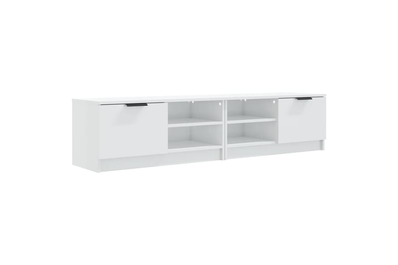 TV-tasot 2 kpl korkeakiilto valk. 80x35x36,5 cm tekninen puu - Valkoinen - Huonekalut - TV- & Mediakalusteet - Tv taso & Mediataso
