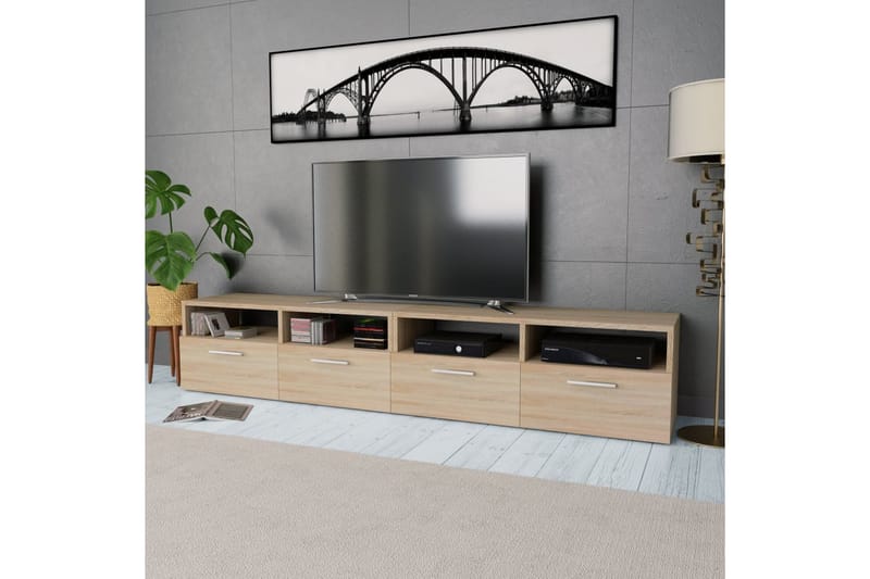 TV-tasot 2 kpl lastulevy 95x35x36 cm tammi - Ruskea - Huonekalut - TV- & Mediakalusteet - Tv taso & Mediataso