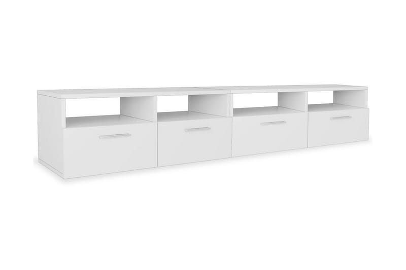 TV-tasot 2 kpl lastulevy 95x35x36 cm valkoinen - Valkoinen - Huonekalut - TV- & Mediakalusteet - Tv taso & Mediataso