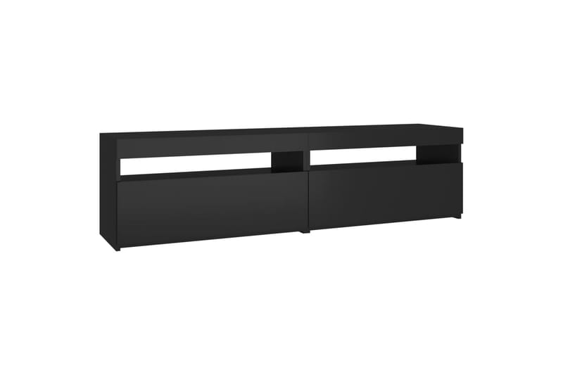 TV-tasot 2 kpl LED-valoilla musta 75x35x40 cm - Musta - Huonekalut - TV- & Mediakalusteet - Tv taso & Mediataso