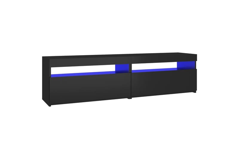 TV-tasot 2 kpl LED-valoilla musta 75x35x40 cm - Musta - Huonekalut - TV- & Mediakalusteet - Tv taso & Mediataso
