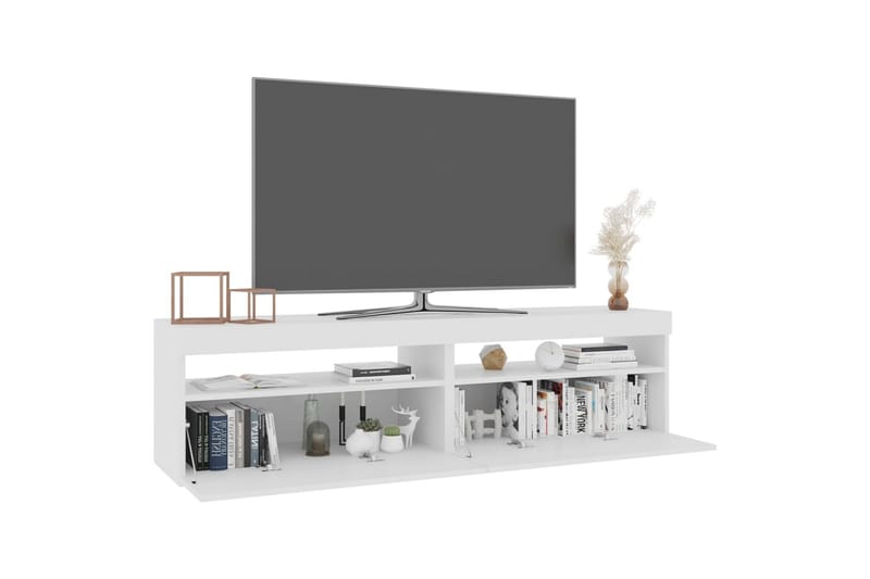 TV-tasot 2 kpl LED-valoilla valkoinen 75x35x40 cm - Valkoinen - Huonekalut - TV- & Mediakalusteet - Tv taso & Mediataso