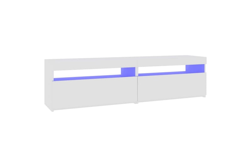 TV-tasot 2 kpl LED-valoilla valkoinen 75x35x40 cm - Valkoinen - Huonekalut - TV- & Mediakalusteet - Tv taso & Mediataso