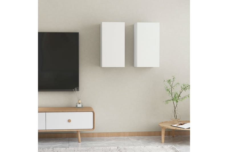 TV-tasot 2 kpl valkoinen 30,5x30x60 cm lastulevy - Huonekalut - TV- & Mediakalusteet - Tv taso & Mediataso