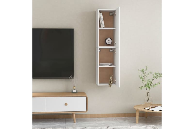 TV-tasot 2 kpl valkoinen 30,5x30x60 cm lastulevy - Huonekalut - TV- & Mediakalusteet - Tv taso & Mediataso