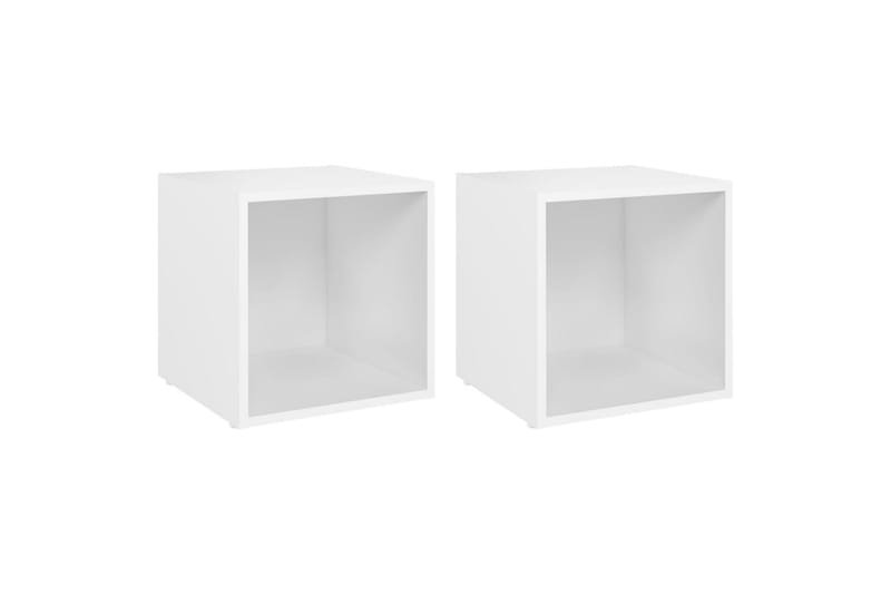 TV-tasot 2 kpl valkoinen 37x35x37 cm lastulevy - Valkoinen - Huonekalut - TV- & Mediakalusteet - Tv taso & Mediataso