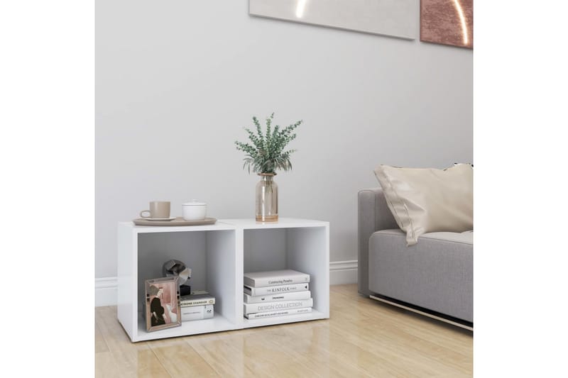 TV-tasot 2 kpl valkoinen 37x35x37 cm lastulevy - Valkoinen - Huonekalut - TV- & Mediakalusteet - Tv taso & Mediataso
