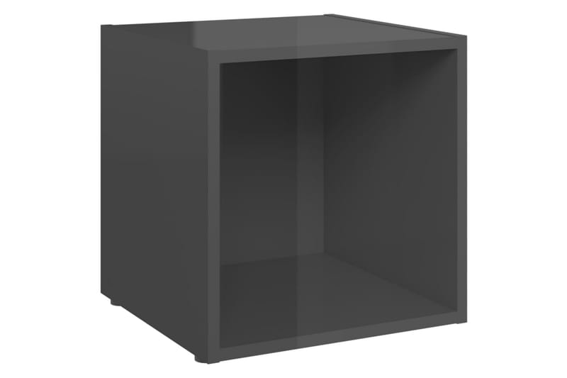 TV-tasot 4 kpl 37x35x37 cm - Harmaa Korkeakiilto - Huonekalut - TV- & Mediakalusteet - Tv taso & Mediataso