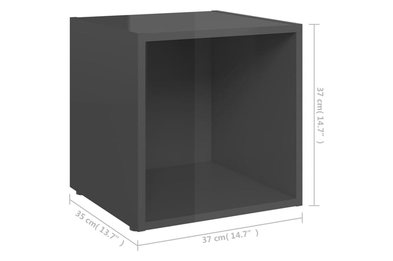 TV-tasot 4 kpl 37x35x37 cm - Harmaa Korkeakiilto - Huonekalut - TV- & Mediakalusteet - Tv taso & Mediataso
