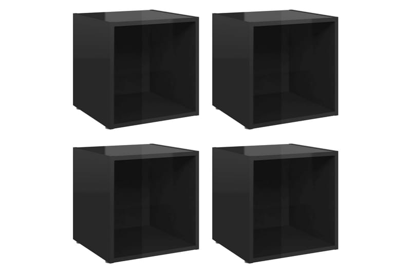 TV-tasot 4 kpl 37x35x37 cm - Musta Korkeakiilto - Huonekalut - TV- & Mediakalusteet - Tv taso & Mediataso
