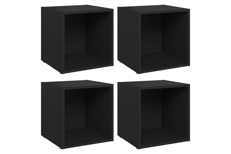 TV-tasot 4 kpl 37x35x37 cm - Musta - Huonekalut - TV- & Mediakalusteet - Tv taso & Mediataso