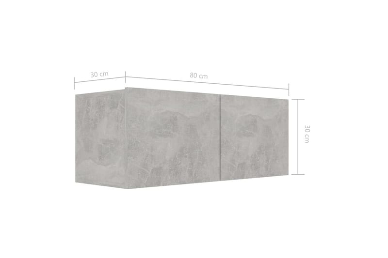 TV-tasot 4 kpl betoninharmaa 80x30x30 cm lastulevy - Harmaa - Huonekalut - TV- & Mediakalusteet - Tv taso & Mediataso