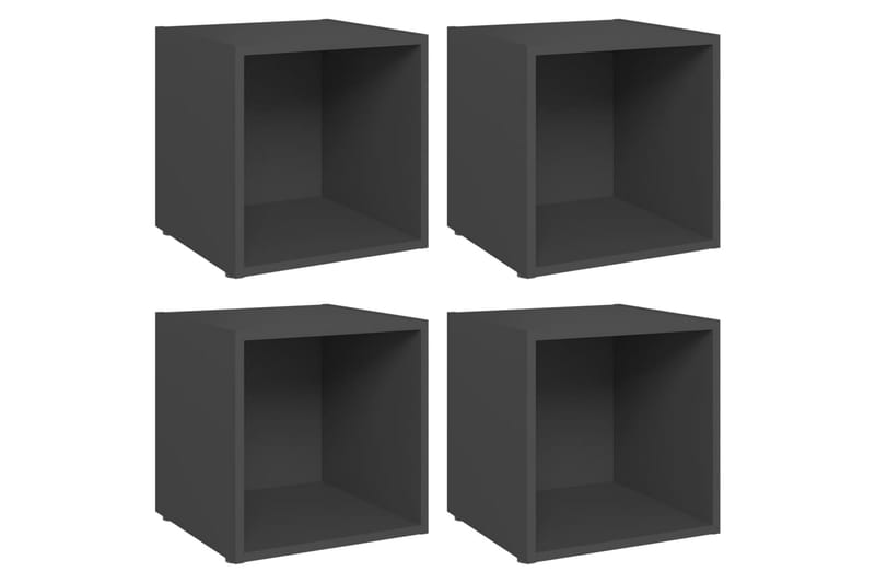 TV-tasot 4 kpl harmaa 37x35x37 cm lastulevy - Harmaa - Huonekalut - TV- & Mediakalusteet - Tv taso & Mediataso