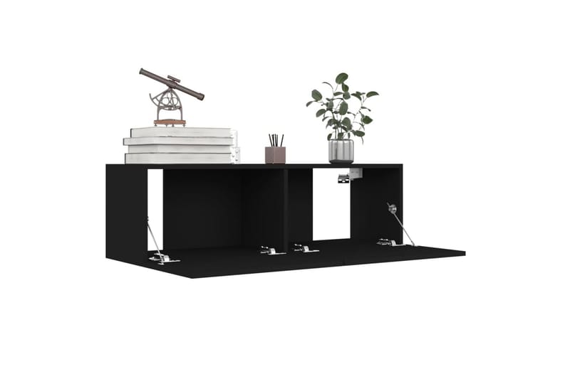 TV-tasot 4 kpl musta 100x30x30 cm lastulevy - Musta - Huonekalut - TV- & Mediakalusteet - Tv taso & Mediataso