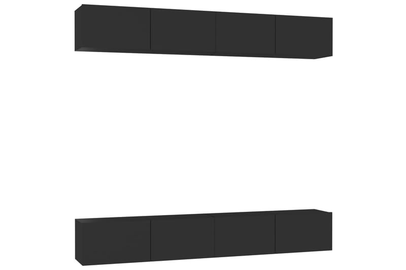 TV-tasot 4 kpl musta 100x30x30 cm lastulevy - Musta - Huonekalut - TV- & Mediakalusteet - Tv taso & Mediataso