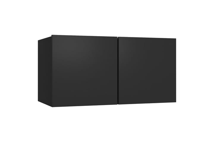 TV-tasot 4 kpl musta 60x30x30 cm lastulevy - Musta - Tv taso & Mediataso