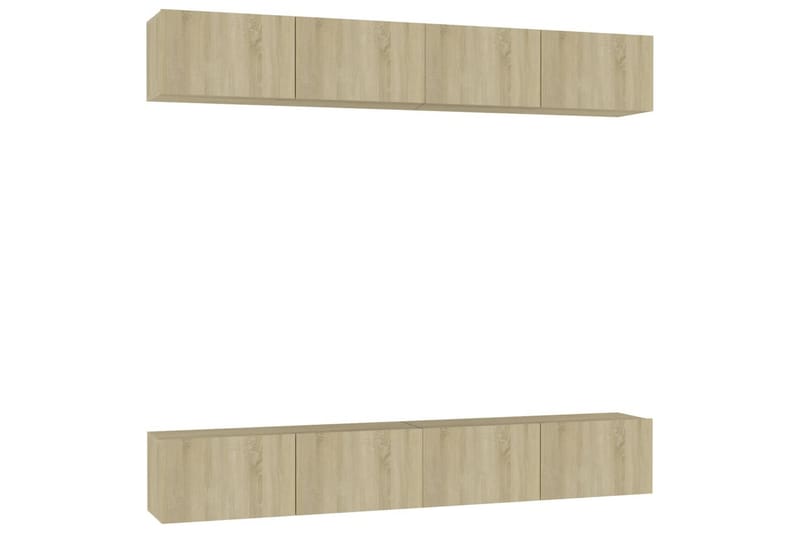 TV-tasot 4 kpl Sonoma-tammi 100x30x30 cm lastulevy - Ruskea - Huonekalut - TV- & Mediakalusteet - Tv taso & Mediataso