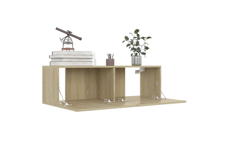 TV-tasot 4 kpl Sonoma-tammi 100x30x30 cm lastulevy - Ruskea - Huonekalut - TV- & Mediakalusteet - Tv taso & Mediataso