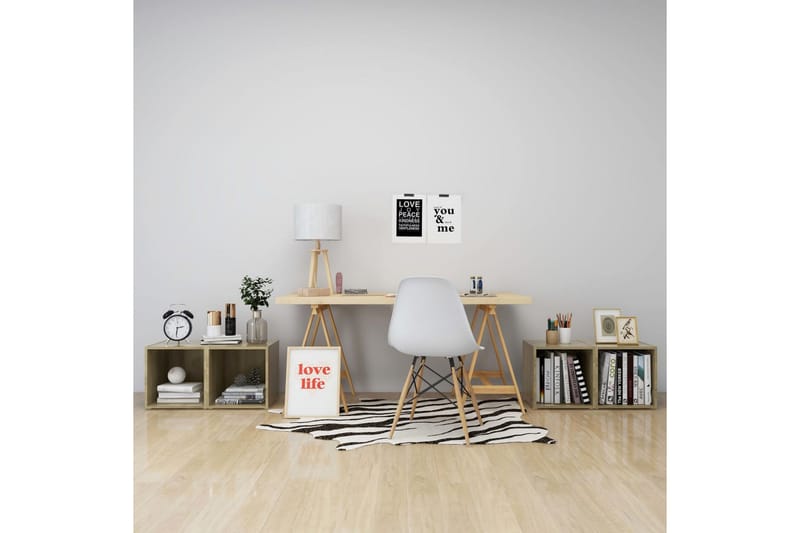 TV-tasot 4 kpl Sonoma-tammi 37x35x37 cm lastulevy - Ruskea - Huonekalut - TV- & Mediakalusteet - Tv taso & Mediataso