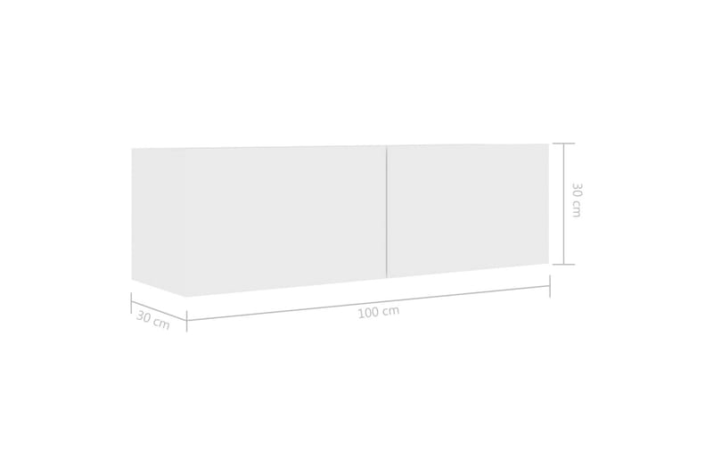 TV-tasot 4 kpl valkoinen 100x30x30 cm lastulevy - Valkoinen - Huonekalut - TV- & Mediakalusteet - Tv taso & Mediataso